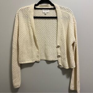 Pink Rose Cream Open-Front Cardigan